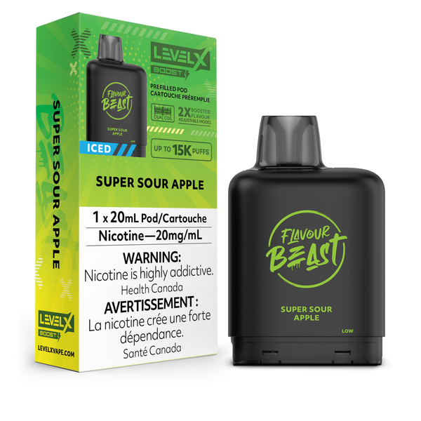 SUPER SOUR APPLE ICED - LEVEL X FB BOOST (20mL) (ONTARIO)