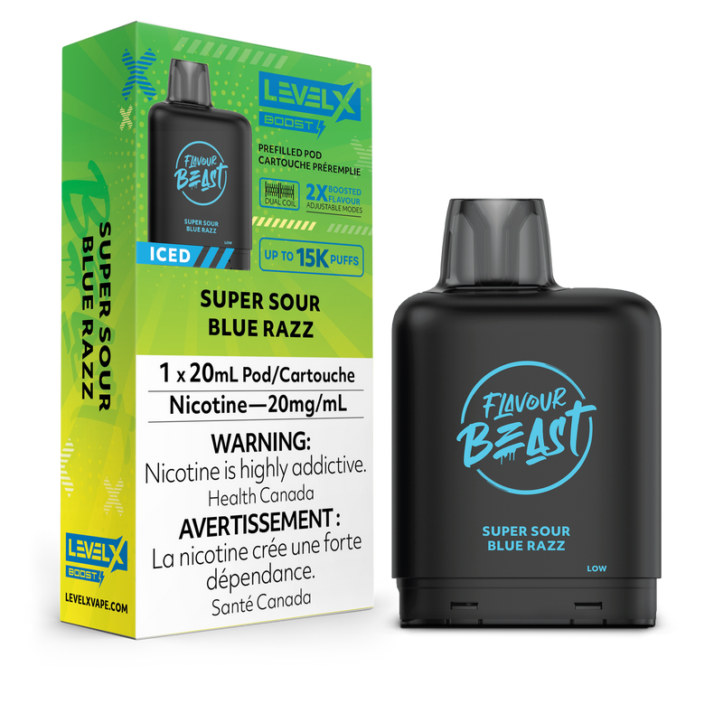 SUPER SOUR BLUE RAZZ ICED - LEVEL X FB BOOST (20mL) (ONTARIO)