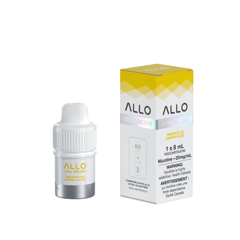 PINEAPPLE ICE - ALLO ULTRA 10K PRE-FILLED PODS (8mL) (POD ONLY, ALLO 10K HYBRID DEVICE REQUIRED)