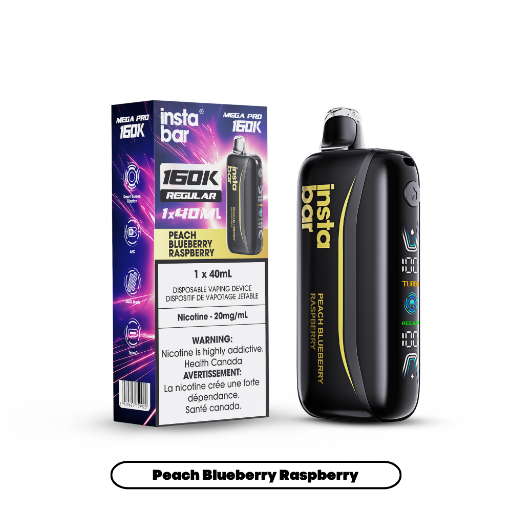 PEACH BLUEBERRY RASPBERRY - INSTA BAR MEGA PRO 160K (40mL)