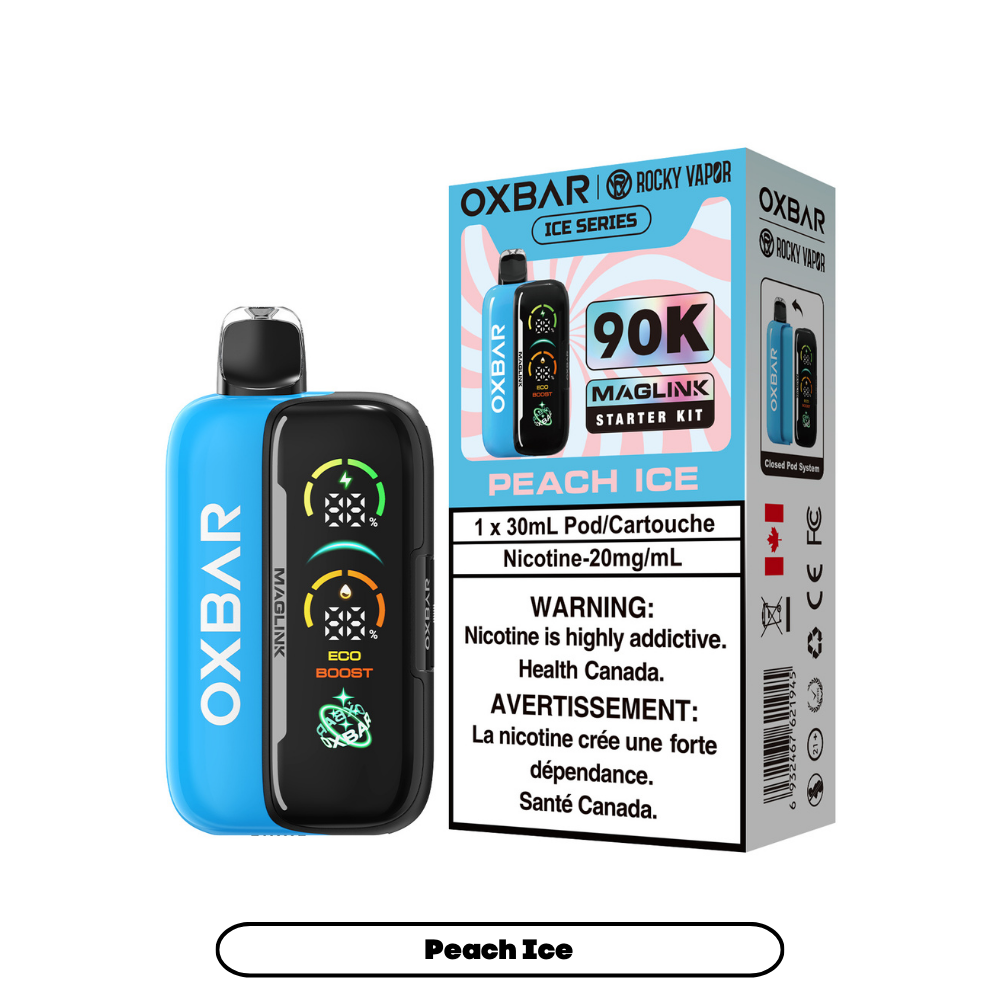 PEACH ICE - OXBAR MAGLINK *HYBRID DISPOSABLE STARTER KIT* (DEVICE & POD) (30mL)