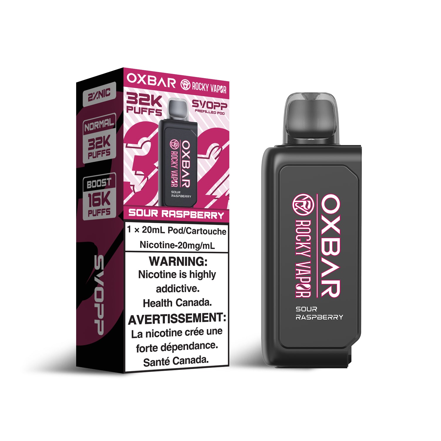 SOUR RASPBERRY - OXBAR SVOPP 32K POD SYSTEM (SVOPP DEVICE REQUIRED) (ONTARIO)