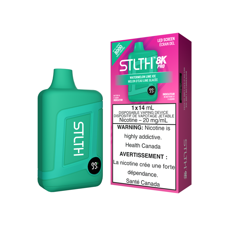 STLTH BOX 8K PRO DISPOSABLE - WATERMELON LIME ICE (ONTARIO)