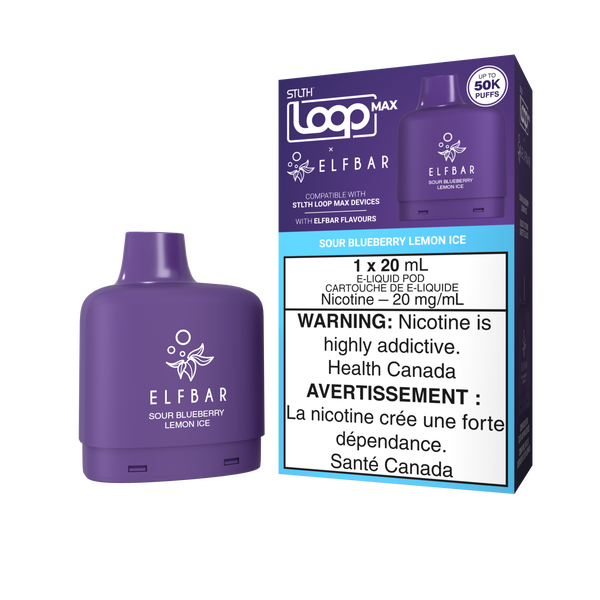SOUR BLUEBERRY LEMON ICE - STLTH LOOP MAX X ELFBAR POD (20mL)