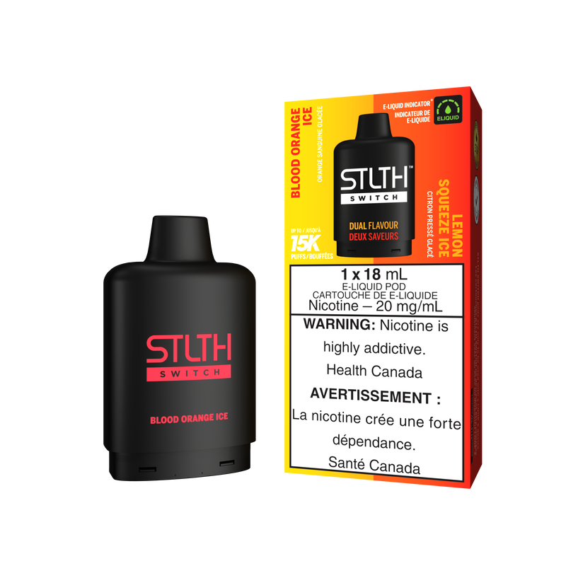 BLOOD ORANGE ICE & LEMON SQUEEZE ICE - STLTH SWITCH (18mL) (ONTARIO)