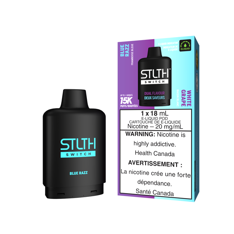 BLUE RAZZ & WHITE GRAPE - STLTH SWITCH (18mL) (ONTARIO)