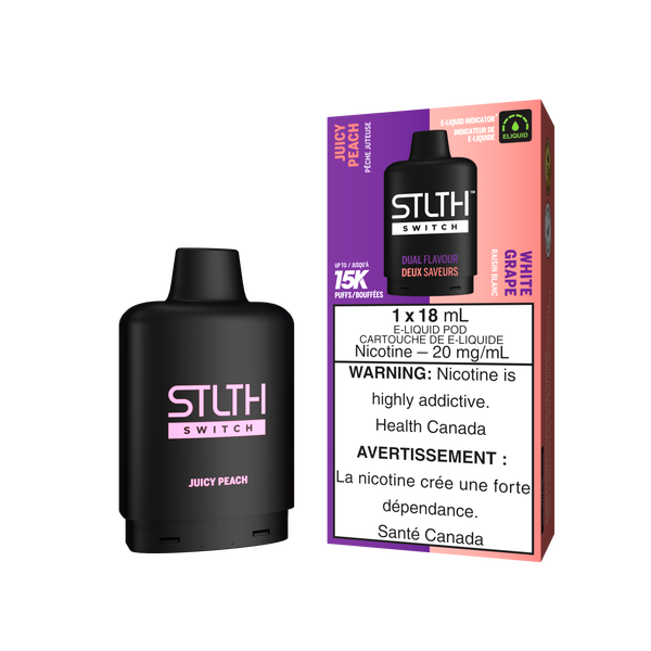 JUICY PEACH & WHITE GRAPE - STLTH SWITCH (18mL) (ONTARIO)