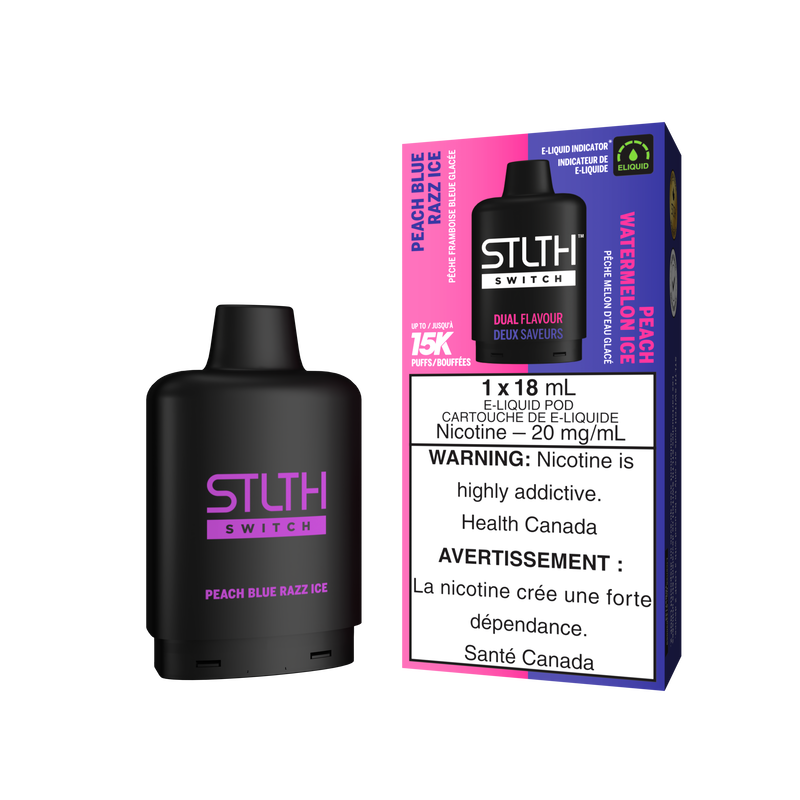 PEACH BLUE RAZZ ICE & PEACH WATERMELON ICE - STLTH SWITCH (18mL) (ONTARIO)