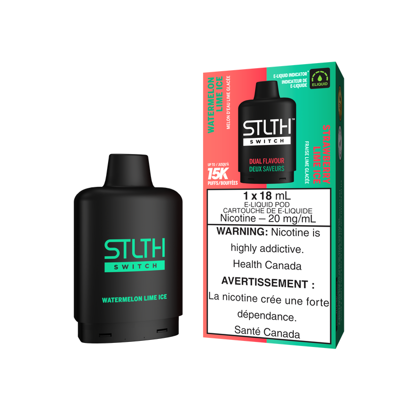 WATERMELON LIME ICE & STRAWBERRY LIME ICE - STLTH SWITCH (18mL) (ONTARIO)