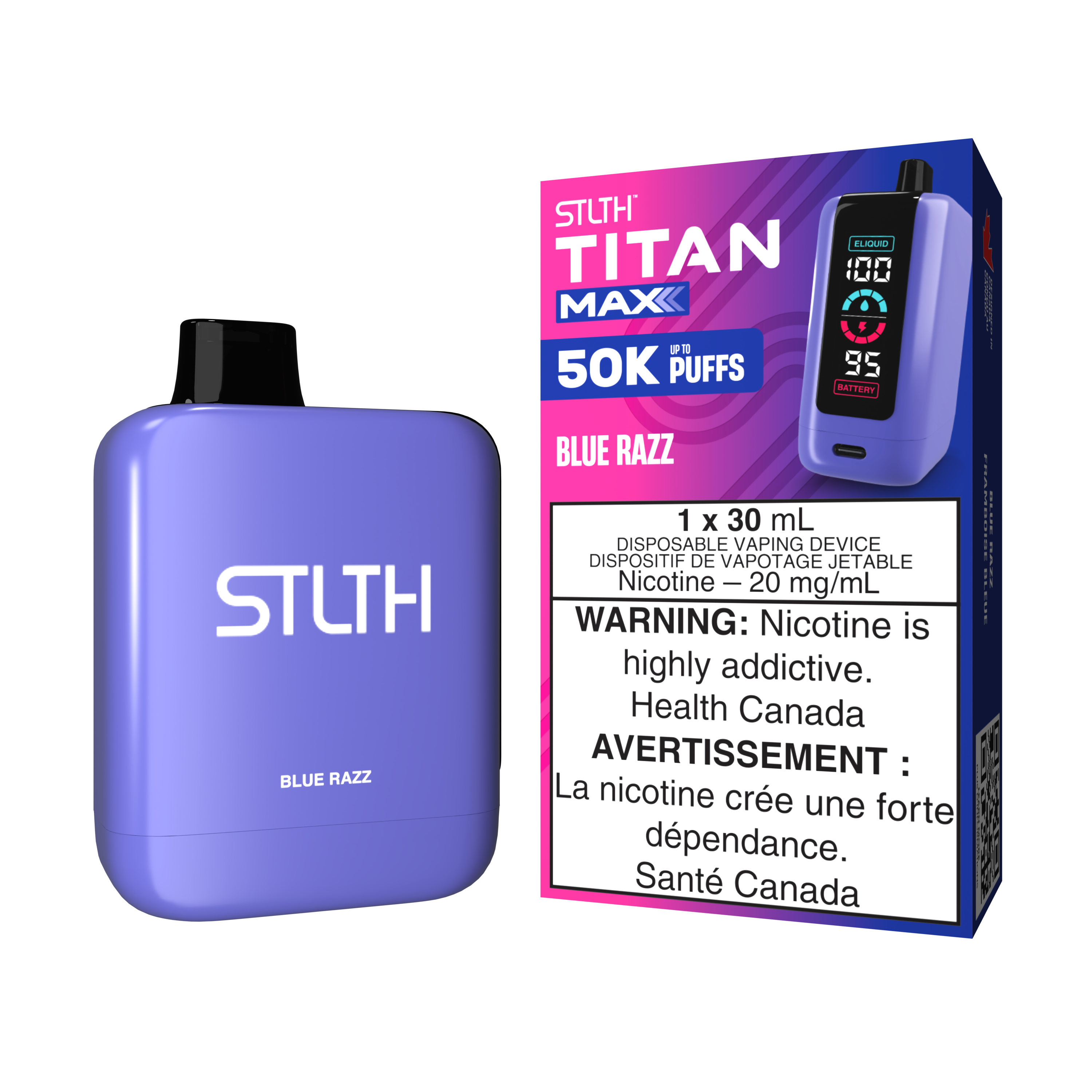 BLUE RAZZ - STLTH TITAN MAX DISPOSABLE (30mL) (ONTARIO)