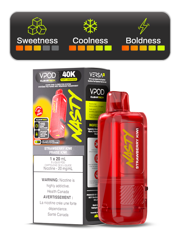 STRAWBERRY KIWI VPOD - VERSA X BY NASTY (20mL) *VERSA X DEVICE REQUIRED*