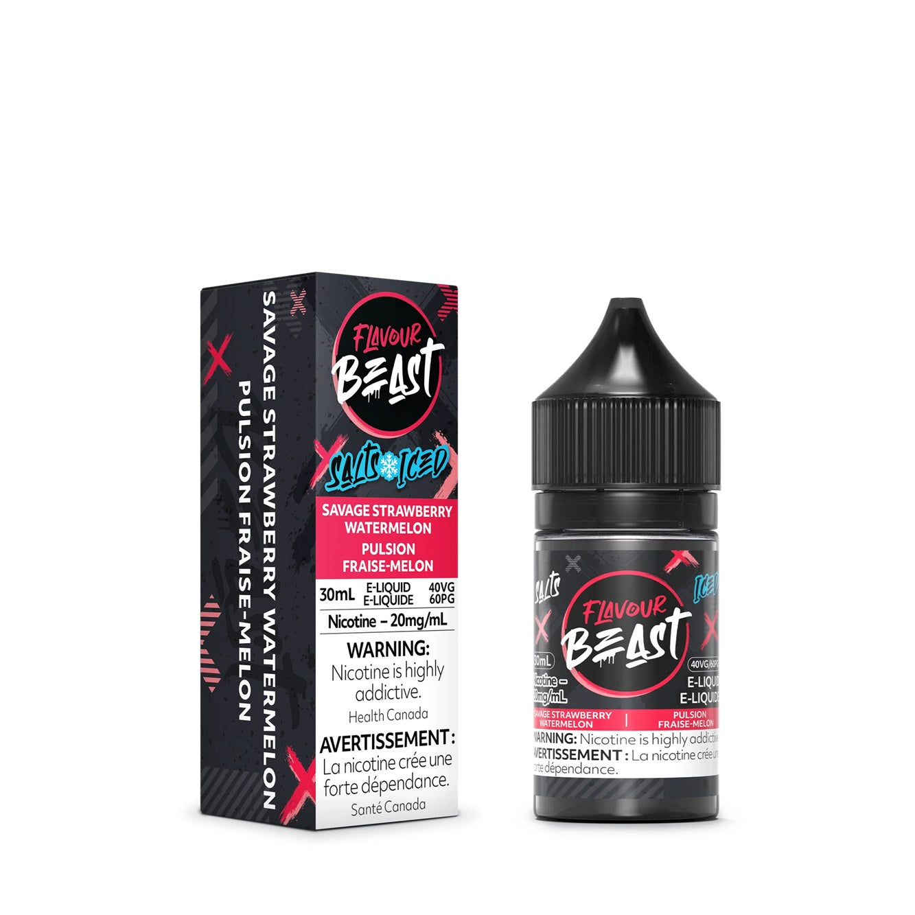 SAVAGE STRAWBERRY WATERMELON ICED - FLAVOUR BEAST E LIQUID (30mL)