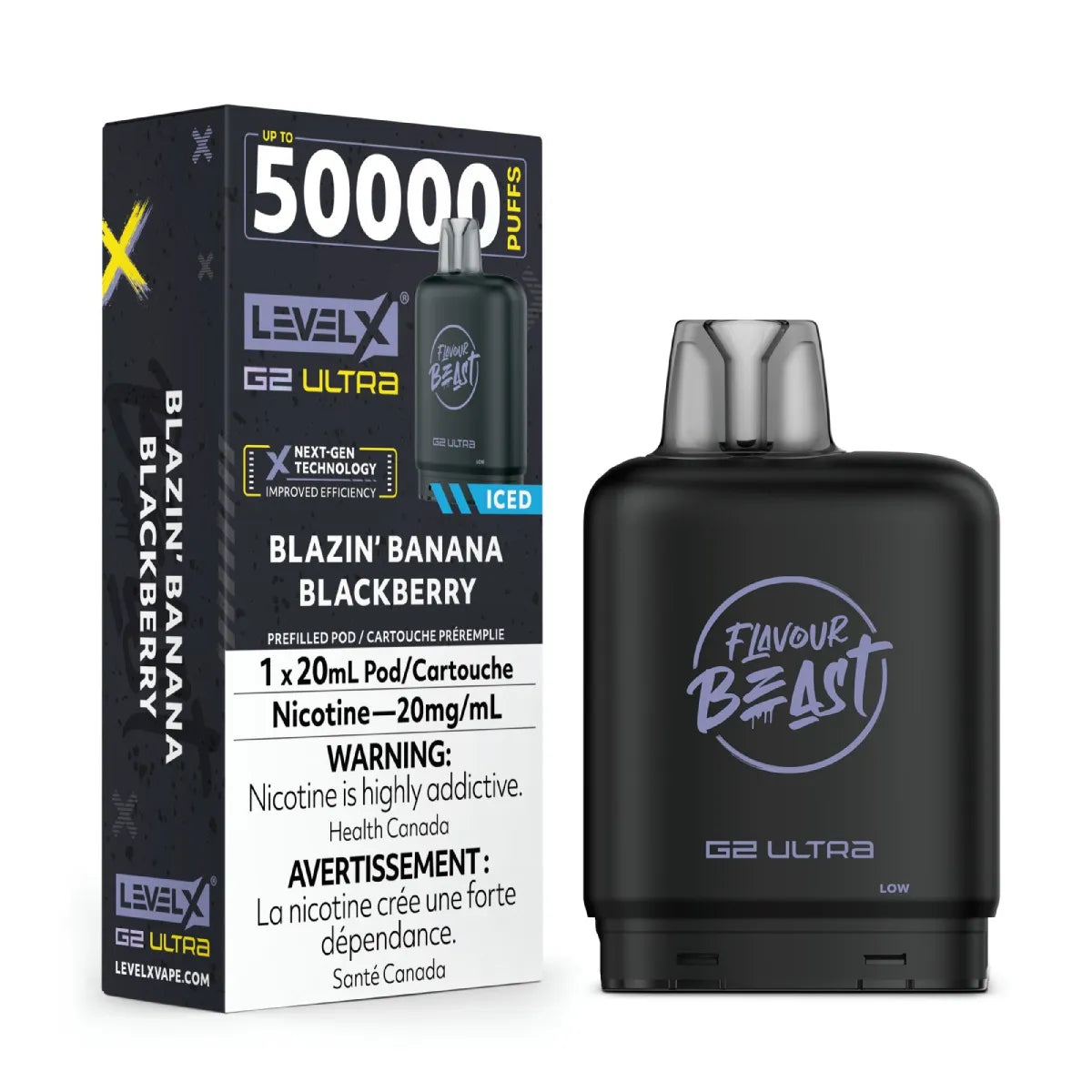 BLAZIN' BANANA BLACKBERRY ICED - FLAVOUR BEAST LEVEL X G2 ULTRA (20mL)
